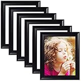 8x10 Picture Frame Black Set of 6, Real Glass for Wall or Tabletop Display, Display Pictures 5x7...