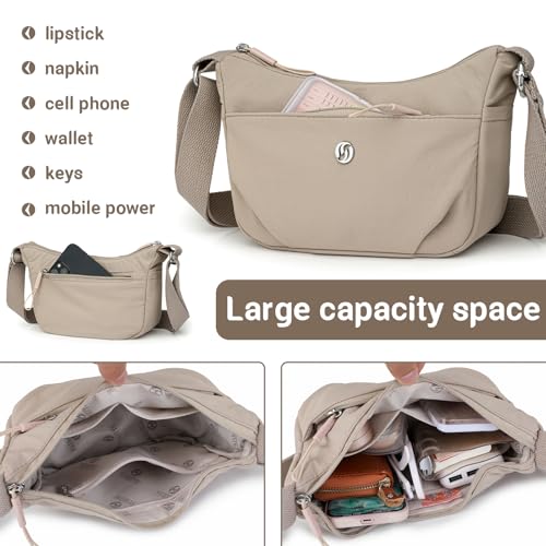 Travistar Umhängetasche Damen Kleine Handtasche Wasserdicht Nylon Crossbody Bag Damen Leichte Schultertasche mit Verstellbarer Breitem Gurt Freizeit Messenger Bag für Einkaufen, Reisen – Bild 5