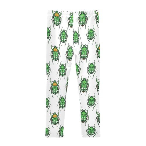 Girls Leggings Size 4T Tiny Animal White Stretchy Tights Girl Clothes Comfortable Pants for Running School Dance2