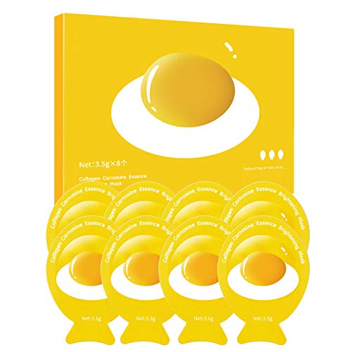DAGEDA Sleep Facial Mask, 8Pcs Skin Care Egg-shaped Moisturizing Sleeping Facial Masks With Spoon, Anti-drying Travel Size Nourishing Hydrated Soothing Face Care Night Cream Shape Of Egg Sleeping Mask