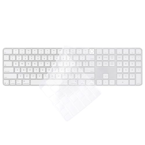 A3119 Keyboard Cover Skin for iMac M4/MacBook Pro/Air M1/2/3, Clear Anti-Dust Silicone Keyboard Protector 0.12mm Ultra-Thin Cover Film Accessories for 2024 Laptop Magic with Touch ID Numeric Keypad