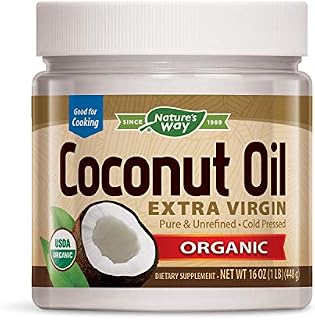 Nature's Way USDA Organic Extra Virgin Coconut Oil- Pure, Cold-Pressed, Non-GMO, 16 Ounces