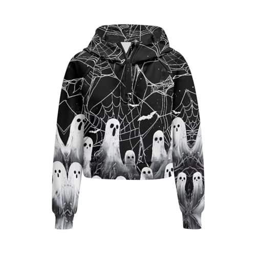 Capybara Flower Girl's Cropped Hoodies Long Sleeve Half Zip Sweatshirts for Kids Pullover Top Graphic Sweater Coat3