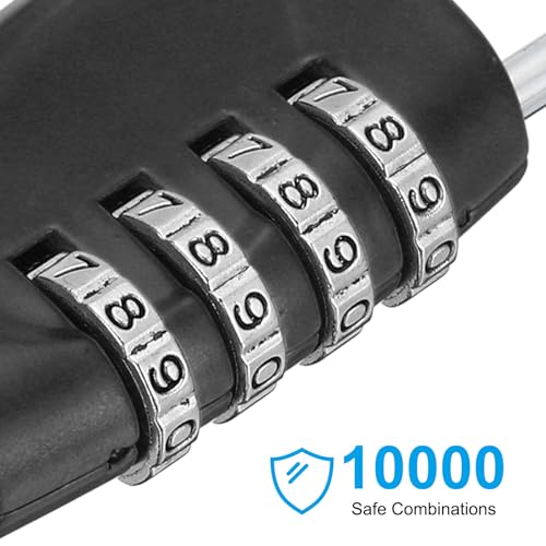 Image of PATIKIL Combination Lock, 4 Digit Outdoor Padlock Waterproof Locker Lock for Luggage Suitcase, Gym Locker, Fence, Filing Cabinets, Toolbox, Gate, Black