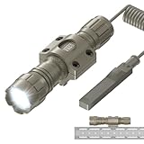 Feyachi Rifle Light M Lock Flashlight 1200 Lumens IP65 Waterproof LED Rail Mounted Ar Tactical Flashlight with Pressure Switch (Khaki)