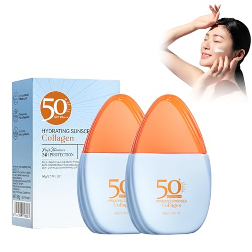 Crema Solar SPF 50, 2 Pack, Sunscreen, Protección Ultravioleta con Hidratación, Textura Seca No Pegajosa para Cara y Cuerpo, Resistente al Agua y Sudor, Apto para Uso Diario y Pieles Delicadas