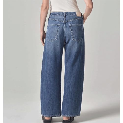 Jean Sweatpants Women Elastic Waist Drawstring Baggy Denim Pant High Waisted Baggy Straight Wide Leg Denim Pants3