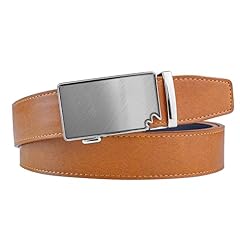 Beveled Silver Base Silver Buckle - Brown