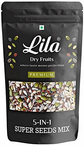 Image of LILA DRY FRUITS 5 in1 Superseed Mix 250 g - Mixture of Chia, Pumpkin, Sunflower, Watermelon and Flax Seeds Immunity combo for Weight Management Mix Seeds for Eating, Dieting Perfect for Gifting