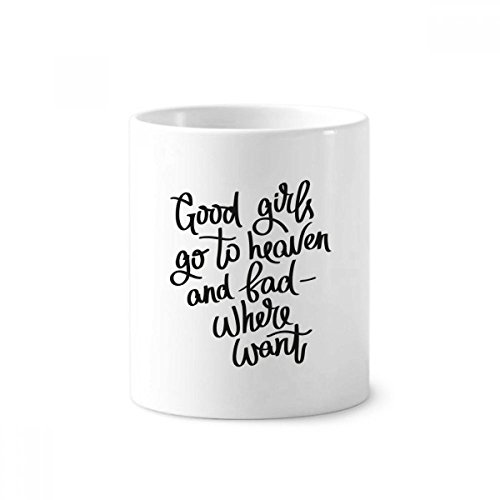 Cadeau mug rigolo Good Girls porte-stylo céramique pour collègue impertinente