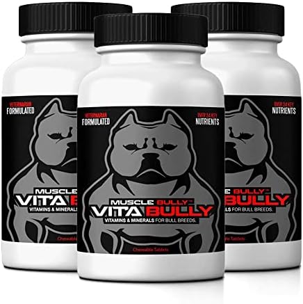 Vita Bully Vitamins for Bully Breeds: Pit Bulls, American Bullies, Exotic Bullies, Bulldogs, Pocket Bullies, Made in The USA (180 Vitamins)