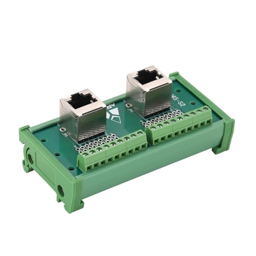 Conector RJ45 8P8C con placa breakout para montaje en riel DIN miniatura 1