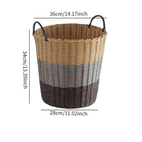 SiaBiced Laundry Basket, Clothes Storage Basket, Woven Laundry Basket for Baby's Room, for Hotel Apartments, Multi, S - Image 6