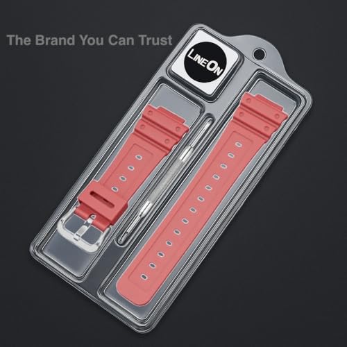 Image of Lineon 16mm Resin Soft Watch Strap Compatible With CASIO GM-2100 GA-2100 GA-2110 GA-B2100 with Tool and Pins