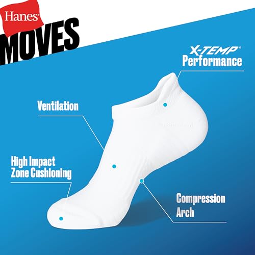 Hanes Men's Cushioned Socks Pack, 4-Pair Pack, Moves Impact Zone Men's Socks, X-Temp, Heel-Shield, Moisture Wicking by Hanes - Used condition - Image 2