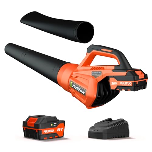 Leaf Blower Cordless with Battery and Charger, High Power 400 CFM Electric Leaf Blowers, Lightweight Handheld Cordless Blower for Lawn Care Yard Patio Garden Leaves