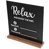 Gadpiparty Holz Wifi Passwort Schild Kratzfestes Holzschild mit Minimalistischer Wifi Tafel für Zuhause Hotel Büro Gastzimmer Dekoration