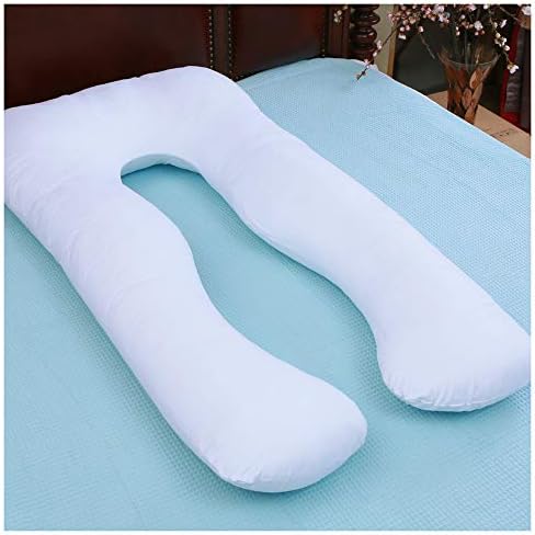 DOWNIGHT U Shaped Pregnancy/Maternity Body Pillow Pregnancy Pillow with 100% Cotton Washable Cover, White