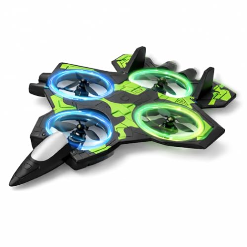 Image of Remote Control Quadcopter Airplane Toy with LED Light Rings, One-Key Takeoff Landing, 360 Flip Function, USB Charging