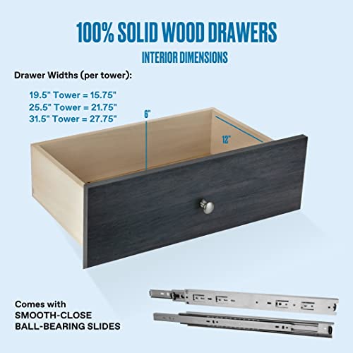 Closet Shelves Tower - Modular Closet System With Drawers (4) - Corner Closet System - Closet Organizers And Storage Shelves (Gray, 31.9 Inches Wide) Closet Shelving #TOP4