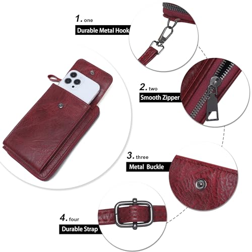 Image of KUKOO Small Crossbody Bags for Women PU Leather Cell Phone Purse Wallet with Credit Card Slots