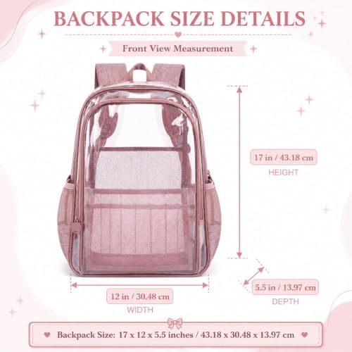 Image of AGSDON Clear Backpack, Heavy Duty Transparent Bookbag, See Through PVC Backpacks for Women Men