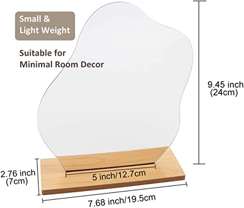 Daizysight Irregular Aesthetic Vanity Mirror Frameless, Decorative Desk Tabletop Acrylic Mirrors With Wooden Stand For Living Room, Bedroom, And Minimal Spaces Home Decor - Cloud Shape #TOP5