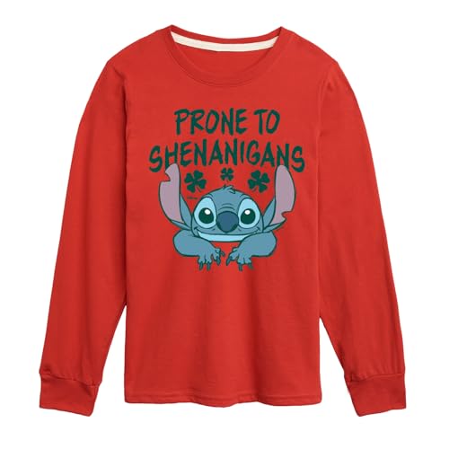 Disney Lilo and Stitch - Prone to Shenanigans - Boys Youth Long Sleeve Graphic T-Shirt