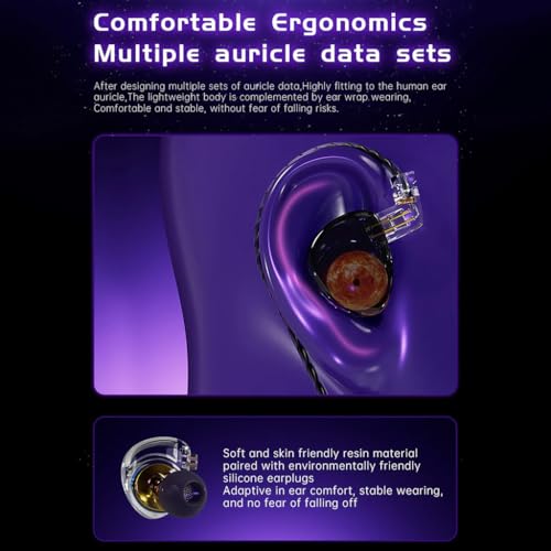 Image of ND Planet in-Ear Monitor, 12mm Dynamic Driver Beryllium-Plated Wired IEM with Type-C, Harman Curve Tuning, 0.78mm 2Pin Gold-Plated Connector, Earphone with Mic, Detachable 4-Core OFC Cable
