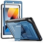 SEYMAC Case for iPad 9th /8th /7th Generation 10.2 inch (2021/2022/2019), Full-body Protective for iPad 10.2 Cover with Built-in Stand and Screen Protector, Navy Blue