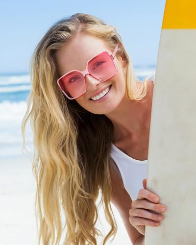 12/24 Pack Oversized Square Sunglasses Bulk Unisex 70s Big Large Wide Colorful Retro Shades for Women Men4