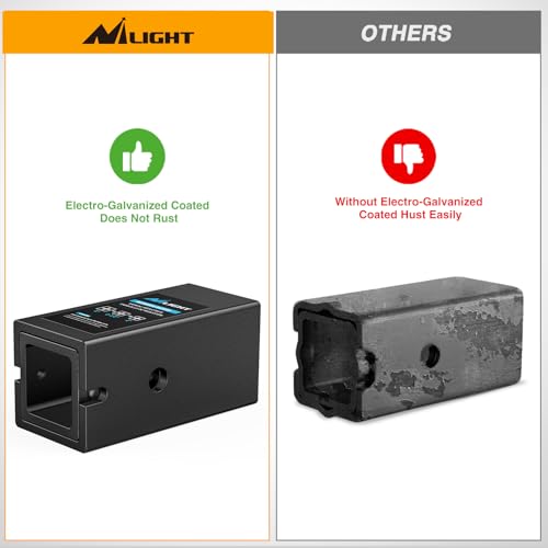 Image of Nilight Trailer Hitch Receiver Adapter Reducer Extender Converter Sleeve Set 3 to 2-1 /2 or 2-Inch and 2-1 /2 inch to 2 inch Receiver Hitches Towing Accessories for RV Truck Bike Rack and Cargo Carriers