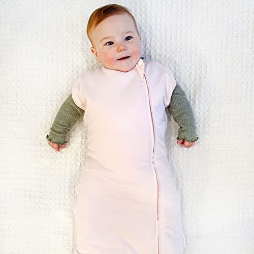 Image of Happiest Baby Sleepea Comforter Swaddle - 100% Organic Cotton Baby Swaddle Blanket - Doctor Designed Promotes Healthy Hip Development (Rose, XL)