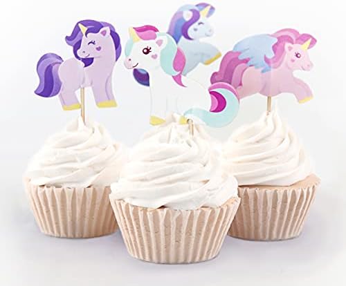 Unicorn 24 Cupcake Toppers by Red Fox Tail Inc