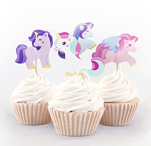 Unicorn 24 Cupcake Toppers By Red Fox Tail Inc #TOP3
