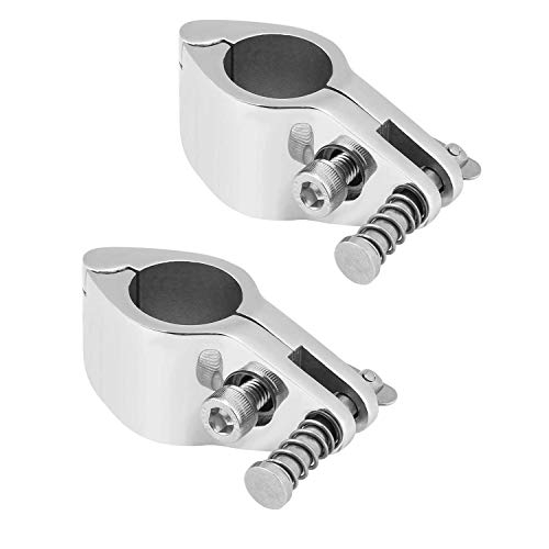 SHENGHUISS Pair 1â€ Boat Bimini Top Hinged Jaw Slide Stainless Steel 316 with Boat Pin & Cam Clamp Awning Marine Hardware Fitting Yachts Rowing Boats Accessories (Pair)