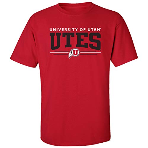 CornBorn University of Utah Shirt - Utah Utes Tshirt - 3 Stripe Logo - Red - Medium