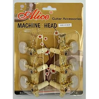 Alice – Pièces de rechange pour guitares classique Mécanique Nylon Lyre Standard 3+3 – couleur or - Les Beatles, Paul McCartney, John Lennon, RIngo Starr, George Harrison