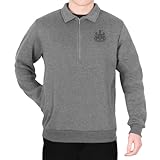 Sweat-shirt officiel Newcastle United pour homme avec fermeture éclair 1/4 et col à revers zippé élégant