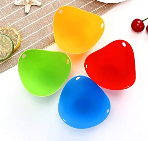 Fiesta Oneoeny 1pc/4pcs Egg Poachers Silicone Egg Cooker Kitchen Tools Pancake Cookware Bakeware Steam Eggs Plate Tray Healthy Egg: 4 pcs