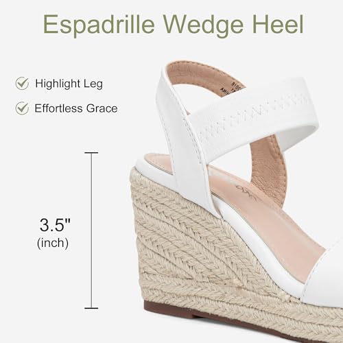 Image of Vepose Women's Open Toe Espadrille Wedge Sandals with Ankle Strap 881