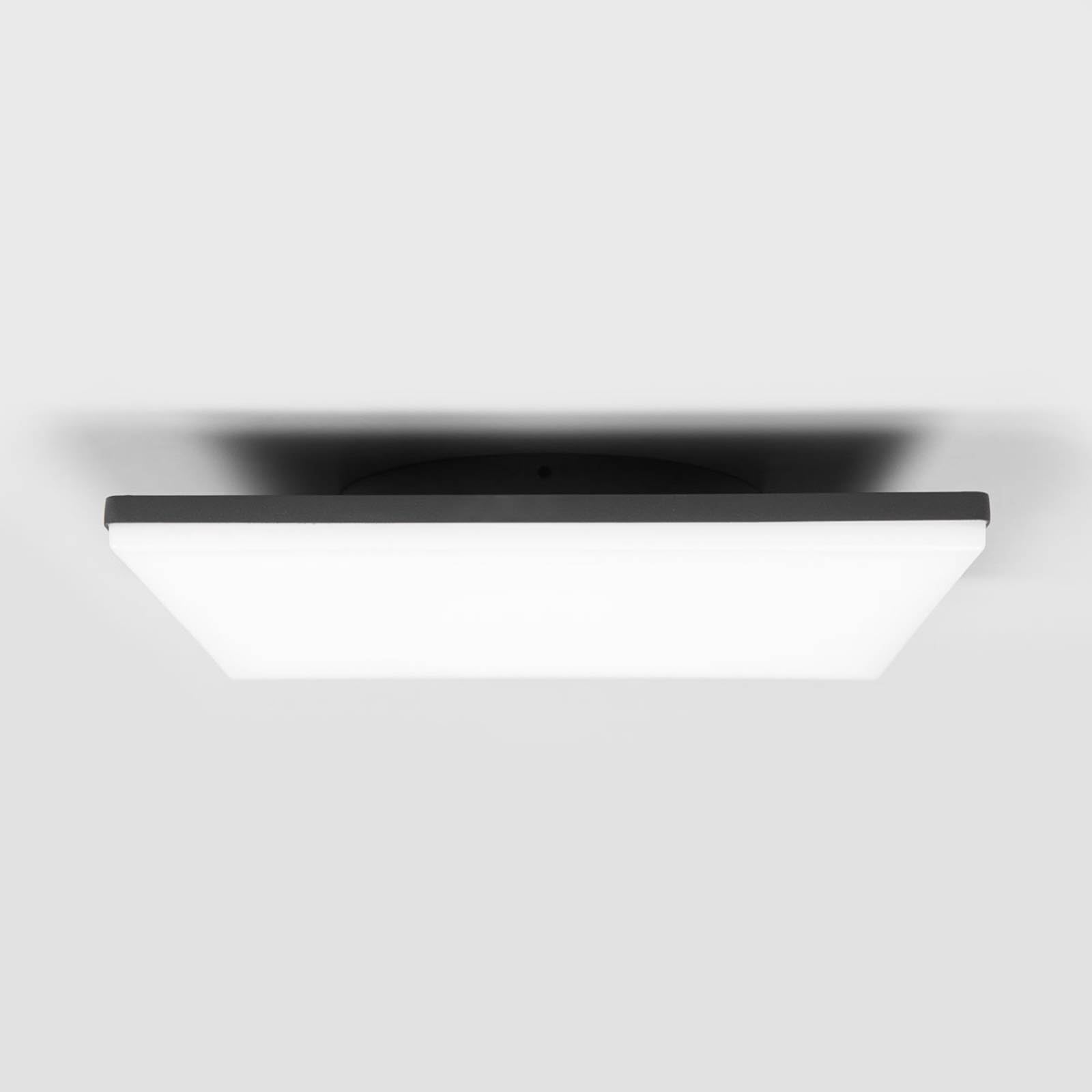 Lucande LED Deckenleuchten Henni mit Bewegungsmelder (Modern) in Alu (1 flammig,) - Außenleuchte für Garten Terasse Balkon & Haus Deckenleuchte