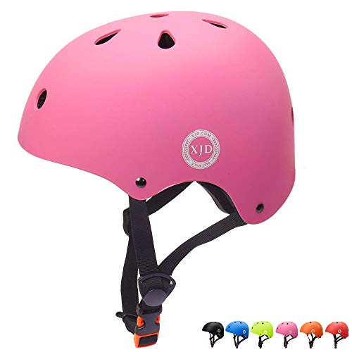 XJD Kids Bike Helmet Toddler Helmet Ages 3-8 Years Old Toddler Bike Helmet Girls Boys Bike Helmet Adjustable and Multi-Sport Safety for Cycling Skating Scooter (Pink Small)