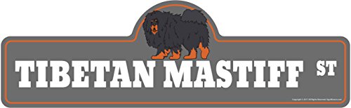 Tibetan Mastiff Street Sign | Indoor/Outdoor | Dog Lover Funny Home DÃ©cor for Garages, Living Rooms, Bedroom, Offices | SignMission personalized gift | 20" Wide Plastic Sign
