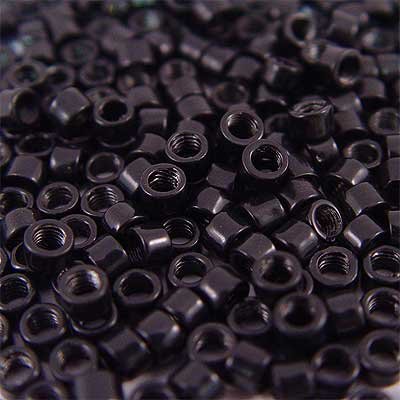 250 PCS Black Color Screw Thread Micro Rings Beads Locks for I Stick Tip Human Hair Extensions