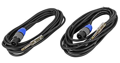 Pair Of Rockville Tripod Speaker/Lighting Stands+(2) 20 Foot 1/4"-Speakon Cables #TOP7