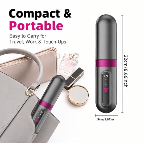 Image of Cordless Hair Straightener Brush for Women, Fast Heating Anti-Frizz Hair Styling Tool, 3 Heat Settings, 300M Negative Ions, Portable Rechargeable Straightening Brush for Travel & Daily Use