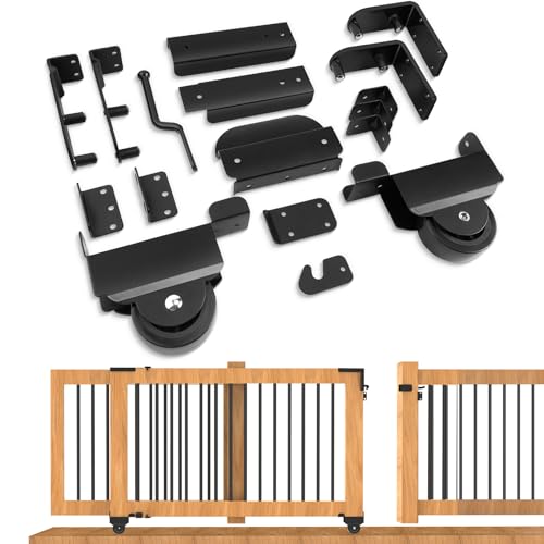SDSNTE Sliding Gate KitHeavy Duty Sliding Gate Hardware for Smooth Secure Gate Operation & Easy Installation Black