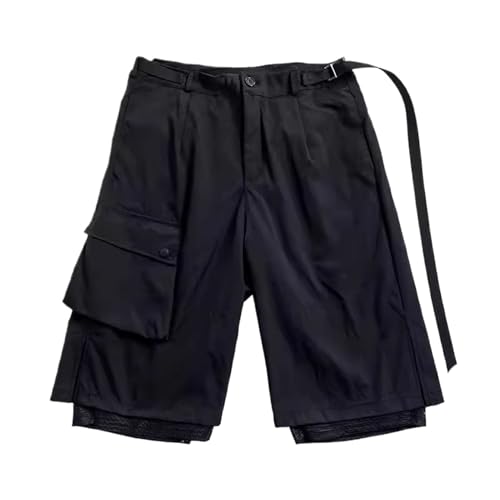 Short cargo dégradé avec poches fonctionnelles et effet faux deux pièces