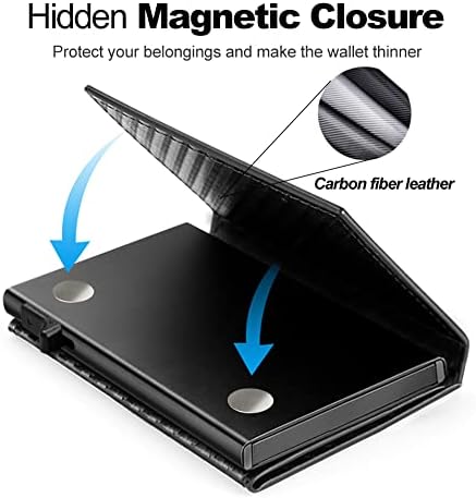 Miniatura 2 de Aiuwo Mens Slim wallet with Money Clip Blocking Credit Card holder wallet for Men with Gift Box (Carbon Leather)